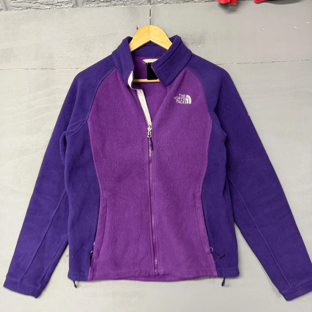 The‎ North Face Womens Full Zip Fleece Jacket Purple Two Tone Mock Neck 5716